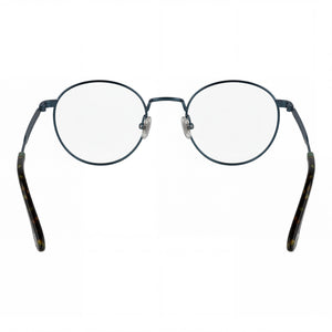 Lacoste Casual Round Eyeglasses Unisex — side view, Blue Acetate temples