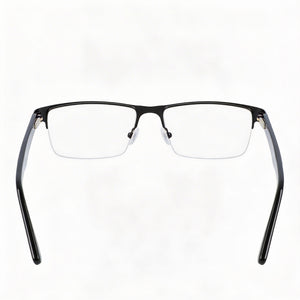 Lacoste CK20705 Rectangle Eyeglasses Unisex — side view, Black Metal temples