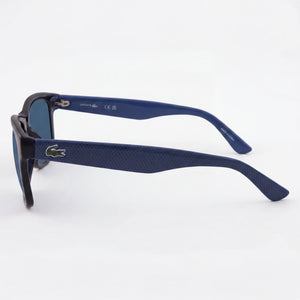Lacoste Classic Rectangle Sunglasses Women — side view, Non-Polarized Blue lens