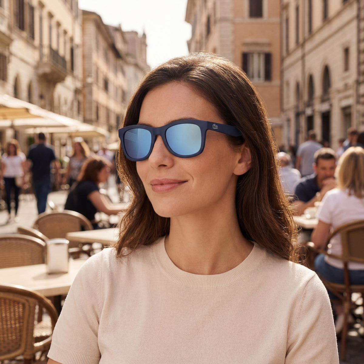 Gafas de sol Lacoste Classic L789S cuadradas azul mate unisex, 53 mm, Photo 6