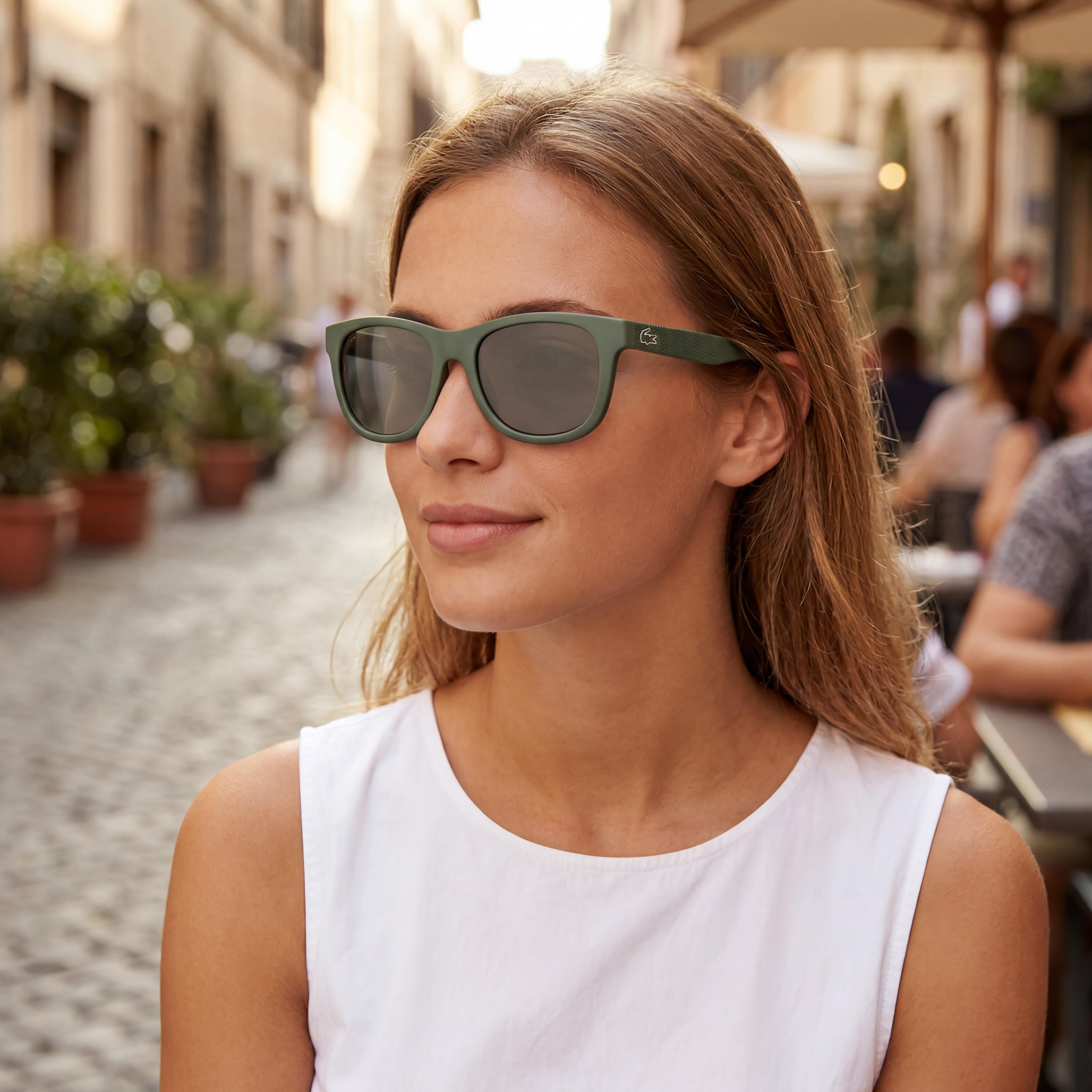 Lacoste Contemporary Green Square Sunglasses Unisex, 54mm, Photo 6