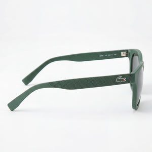 Lacoste Contemporary Square Sunglasses Unisex — side view, Green lens