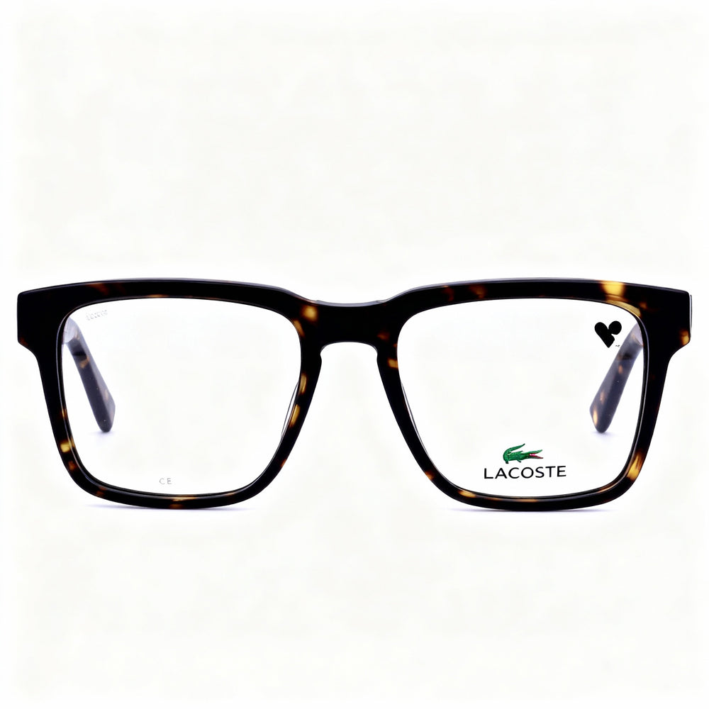 Lacoste L2932 Dark Havana Square Eyeglasses Unisex, Acetate 53mm — view 2