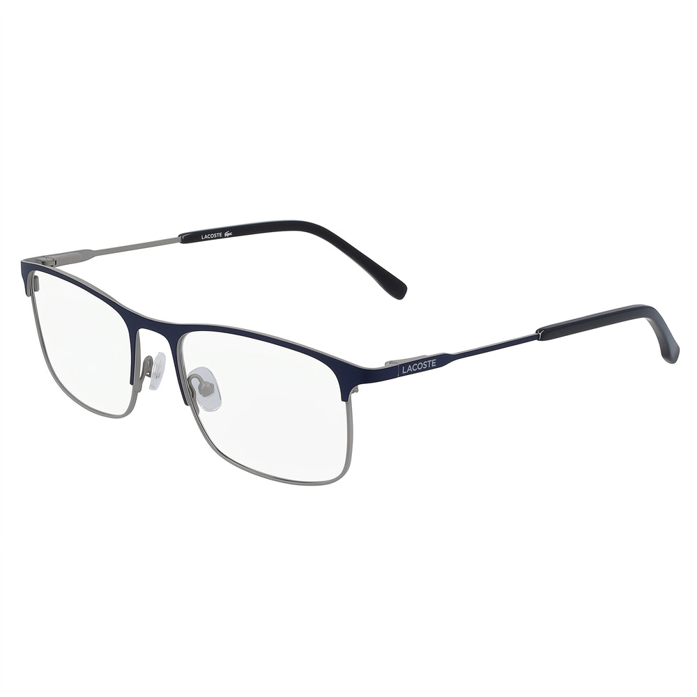 Lacoste L2252 40109 Blue Rectangle Eyeglasses Unisex, Metal frame