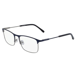 Lacoste L2252 40109 Blue Rectangle Eyeglasses Unisex, Metal frame
