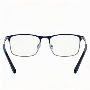 Lacoste L2252 40109 Rectangle Eyeglasses Unisex — side view, Blue Metal temples