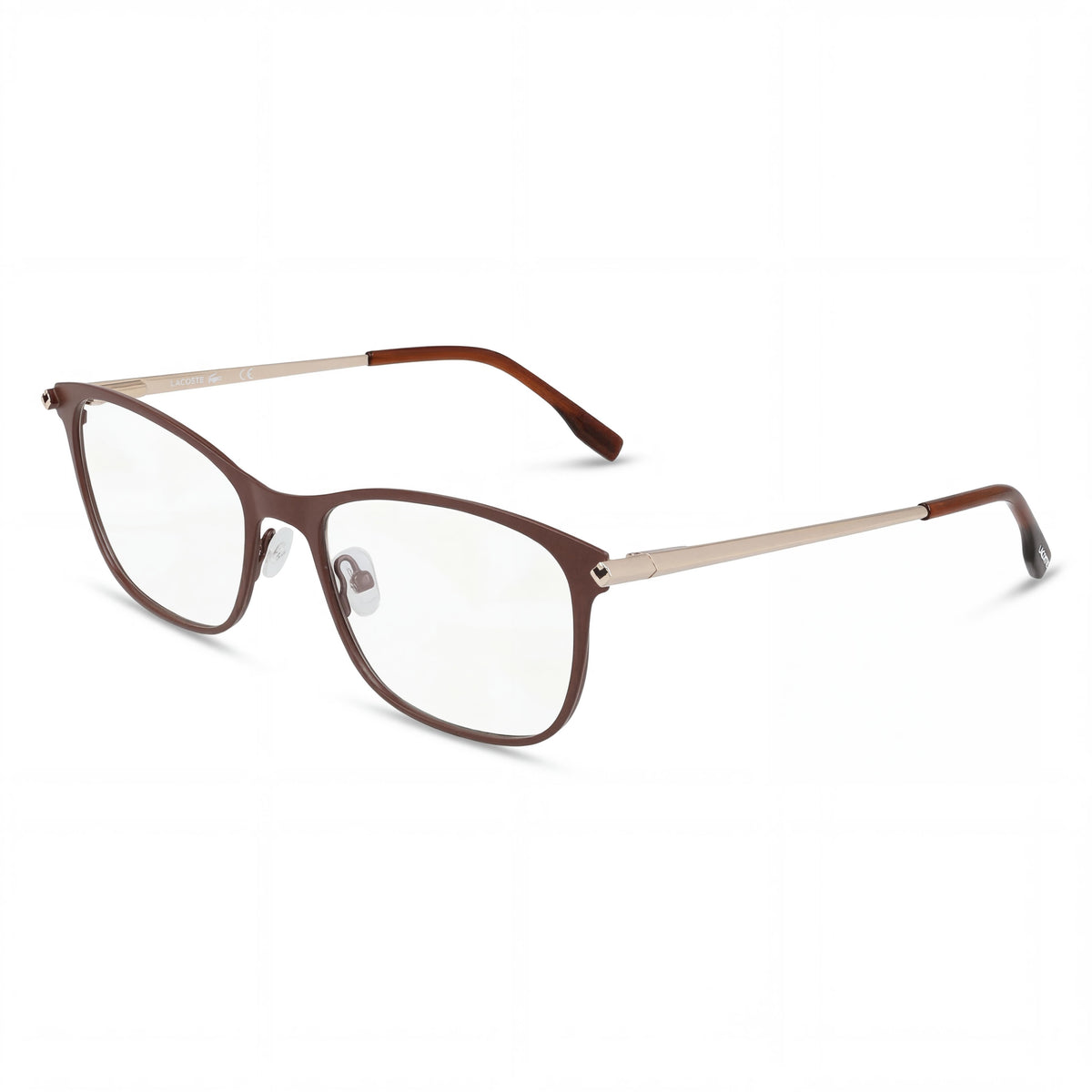 Gafas graduadas Lacoste L2276 para mujer, color marrón y oro rosa, forma rectangular, Photo 1