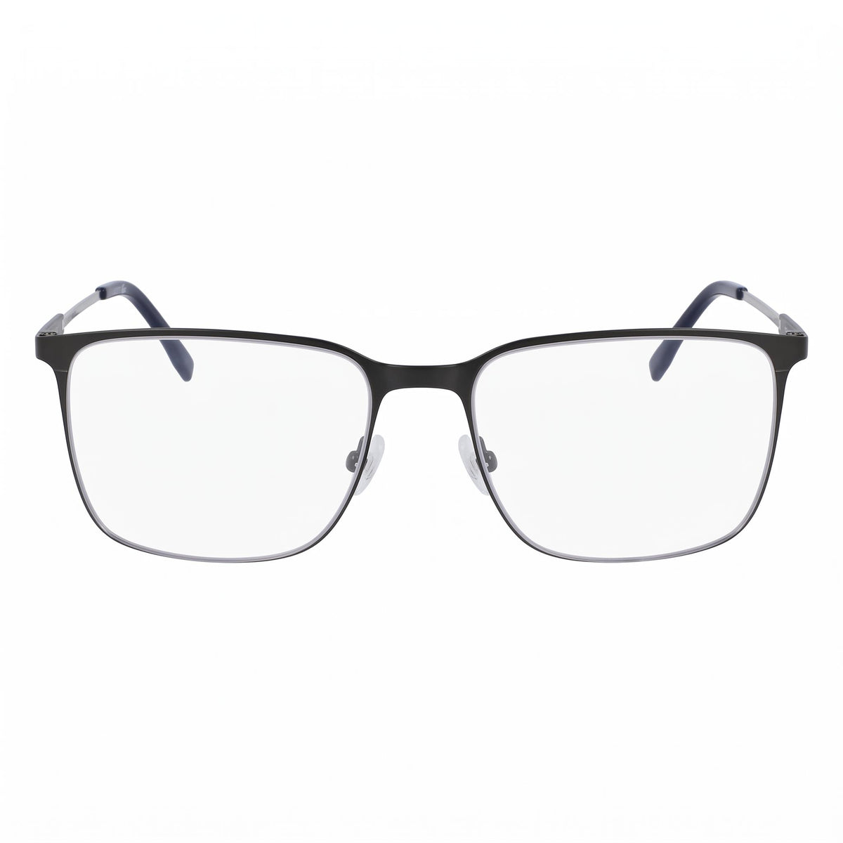 Gafas ópticas Lacoste modernas unisex con montura de acetato gris oscuro mate y lentes de 55 mm de ancho, Photo 2