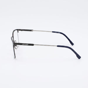 Lacoste L2287 Rectangle Eyeglasses Unisex — side view, Matte Dark Grey Acetate temples