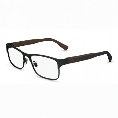 Lacoste L2294 Green Rectangle Eyeglasses Unisex, Metal frame