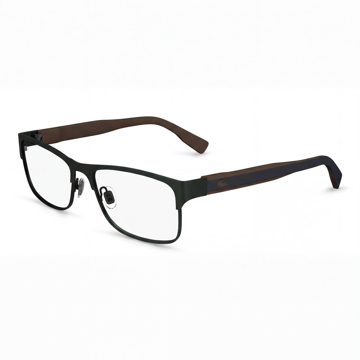 Gafas graduadas unisex de estilo clásico Lacoste L2294 con montura de metal verde mate, sin, 57 mm, Photo 1
