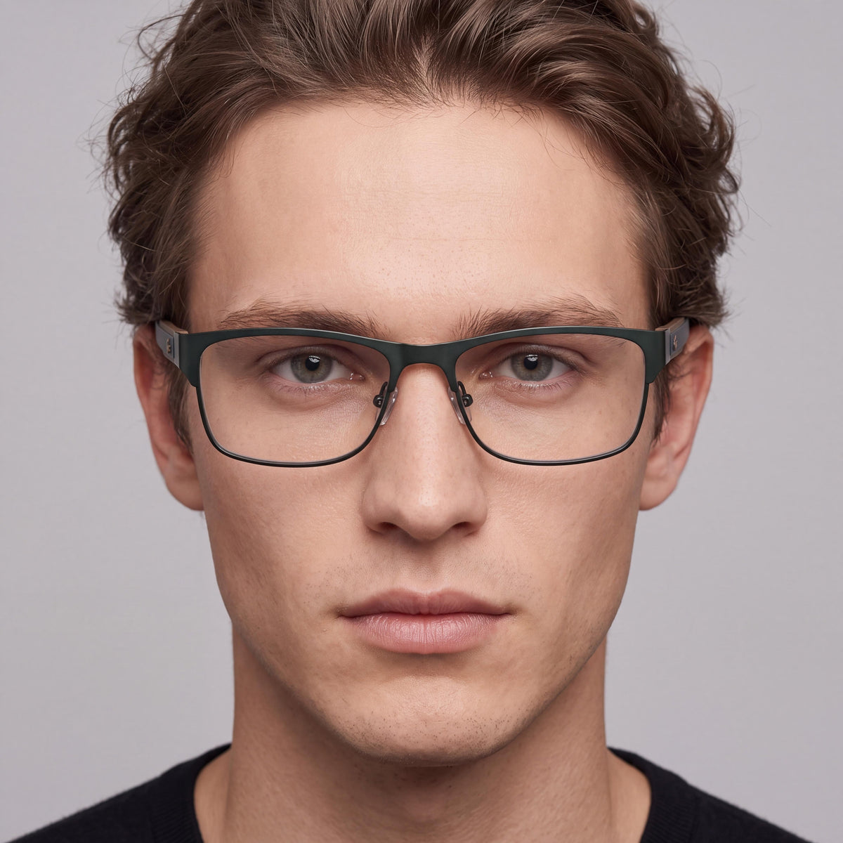 Gafas graduadas unisex de estilo clásico Lacoste L2294 con montura de metal verde mate, sin, 57 mm, Photo 4