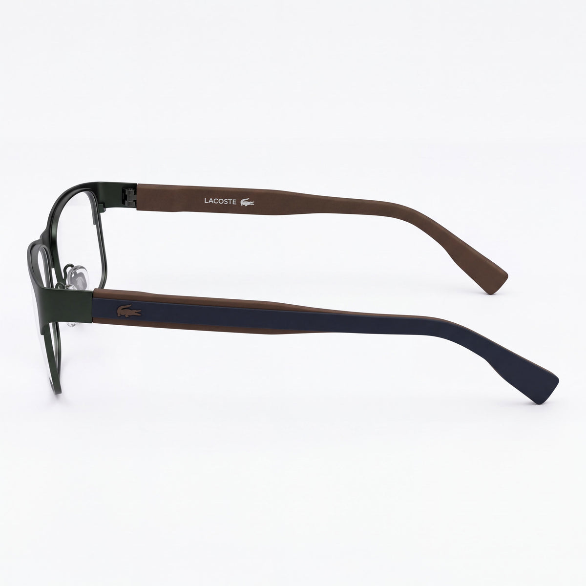 Gafas graduadas unisex de estilo clásico Lacoste L2294 con montura de metal verde mate, sin, 57 mm, Photo 3