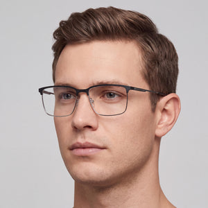 Lacoste L2296 N Rectangle Eyeglasses for Men — interior view, demo lenses