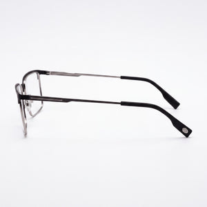 Lacoste L2296 N Rectangle Eyeglasses Men — side view, Black Metal temples
