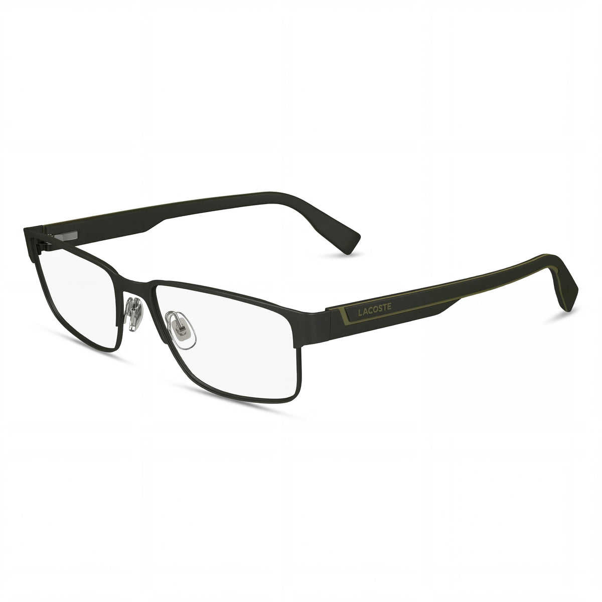 Lacoste L2298 N Matte Khaki Rectangle Eyeglasses for Men, 54mm, Photo 1