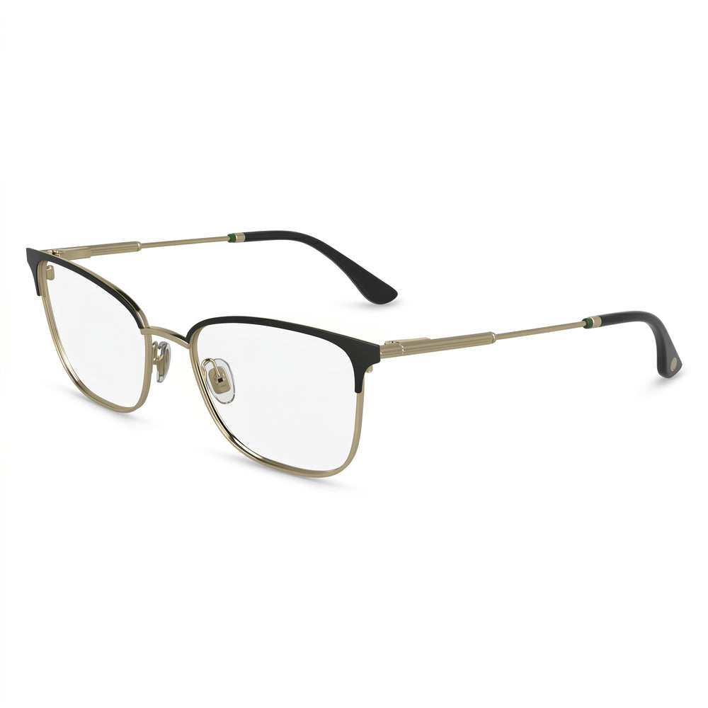 Lacoste L2303 Gold Rectangle Eyeglasses Unisex, Metal frame