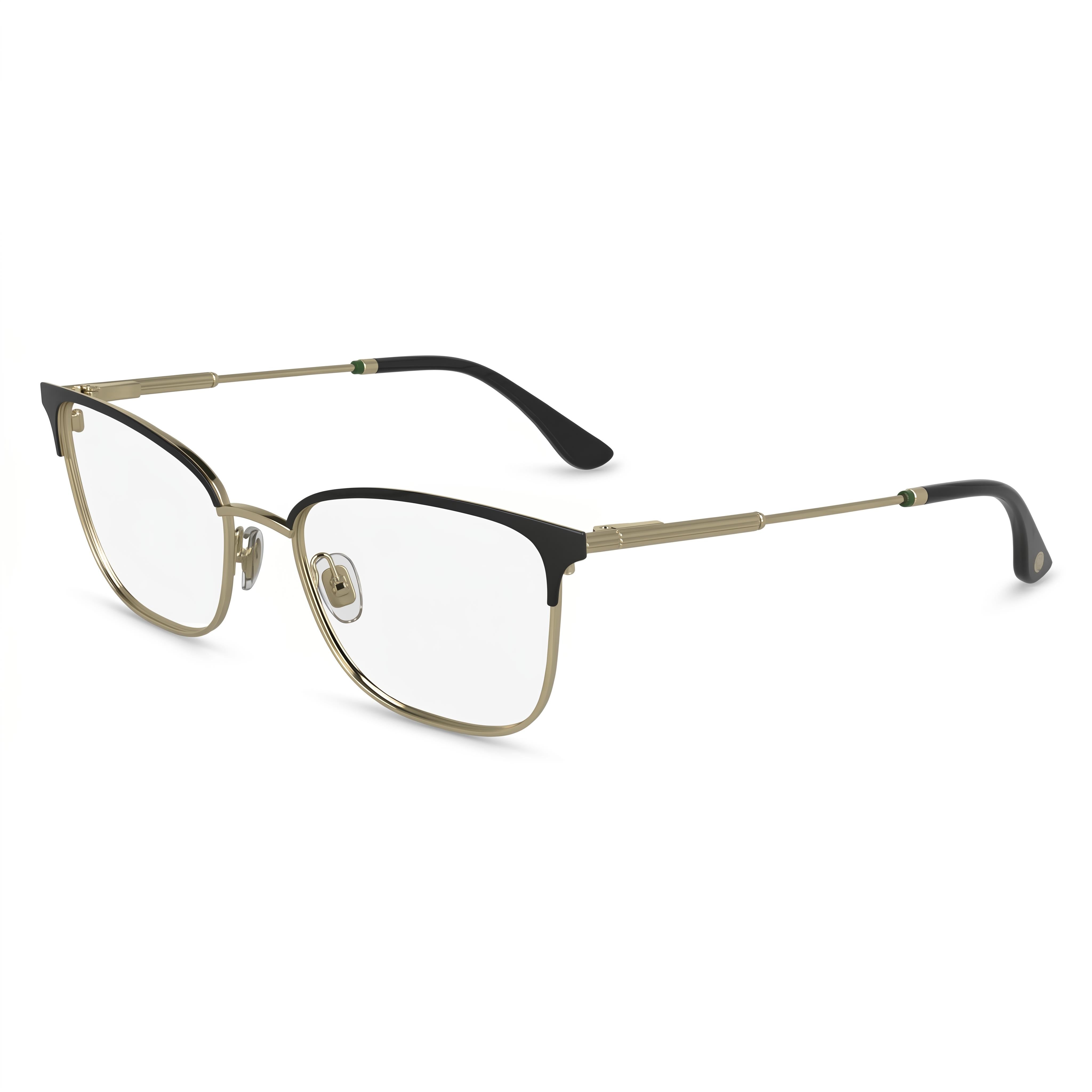 Lacoste L2303 Black Gold Rectangle Unisex Eyeglasses, Metal, Photo 1