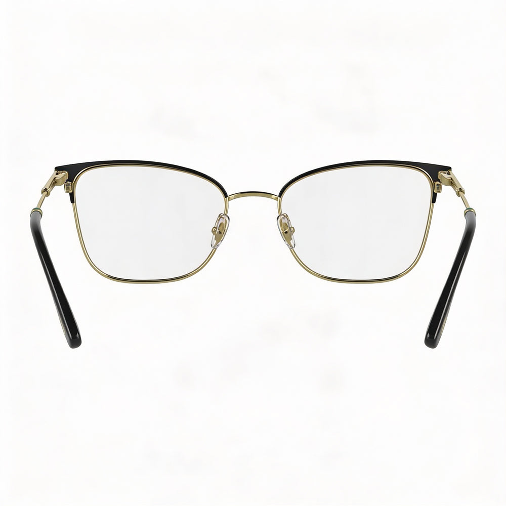 Lacoste L2303 Rectangle Eyeglasses Unisex — side view, Gold Metal temples