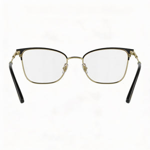 Lacoste L2303 Rectangle Eyeglasses Unisex — side view, Gold Metal temples