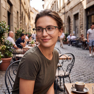 Lacoste L2304 Rectangle Eyeglasses for Unisex — interior view, Polycarbonate demo lenses