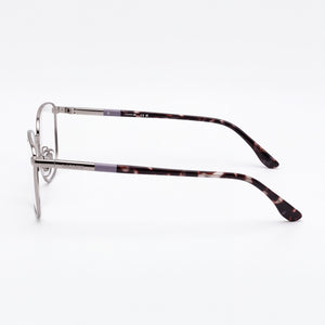 Lacoste L2317 Rectangle Eyeglasses Women — side view, Light Gunmetal Metal temples