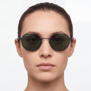 Lacoste L268s Round Sunglasses Unisex — side view, Non-Polarized Solid Green lens
