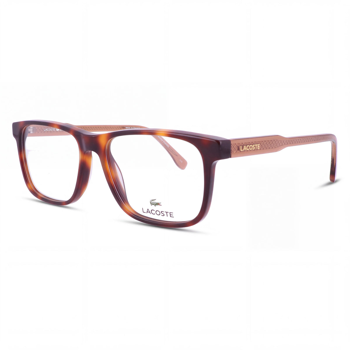 Lacoste L2852 Red Havana Rectangle Eyeglasses for Men, 53mm, Photo 1