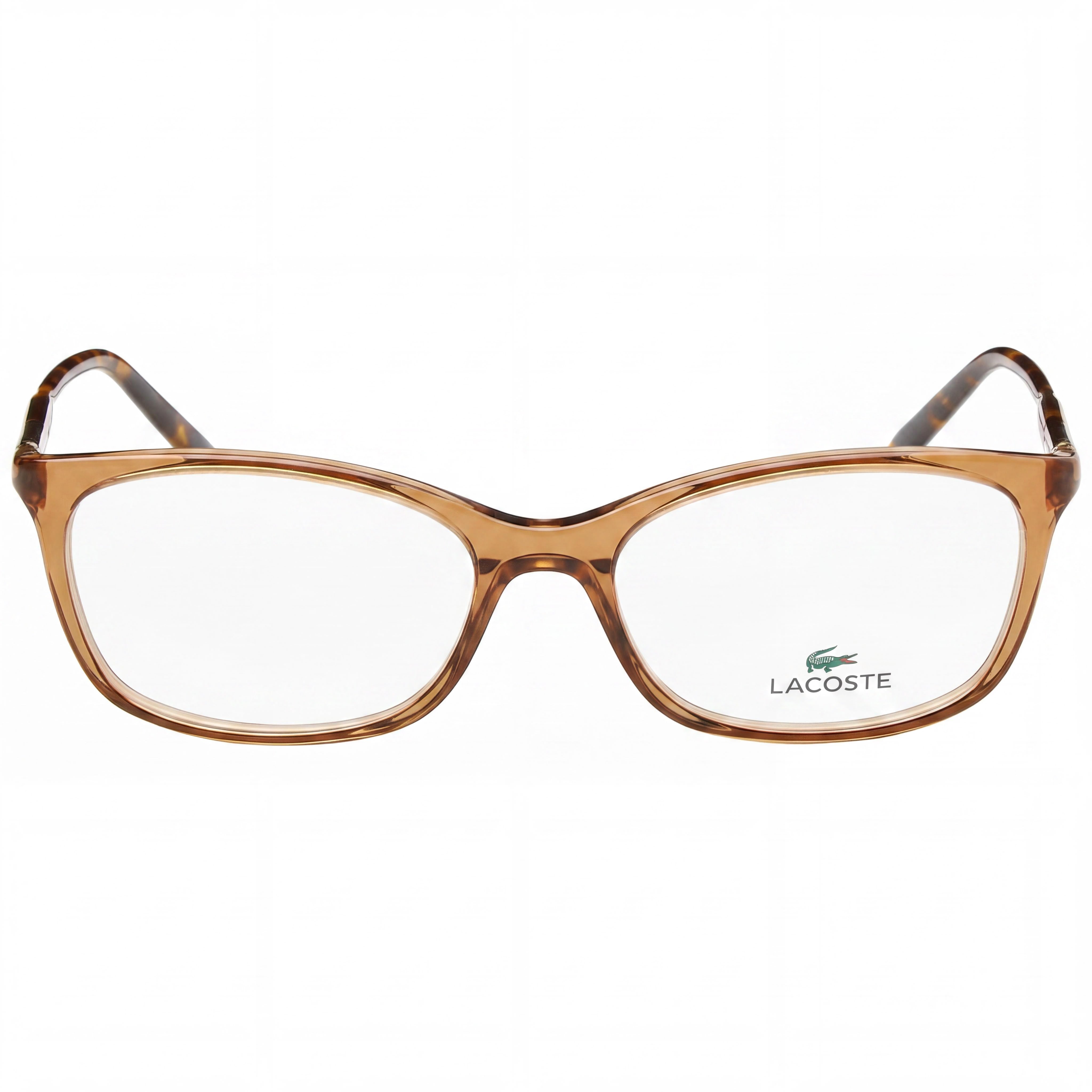 Lacoste L2900 Transparent Brown Rectangle Eyeglasses for Women, 55mm, Photo 2