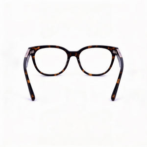 Lacoste L2901 Square Eyeglasses Unisex — side view, Havana Acetate temples