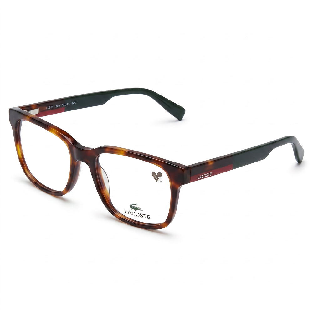 Lacoste L2910 Havana Square Eyeglasses Unisex, Plastic frame