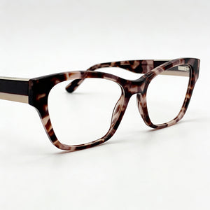Lacoste L2919 Square Eyeglasses Women — side view, Havana Acetate temples