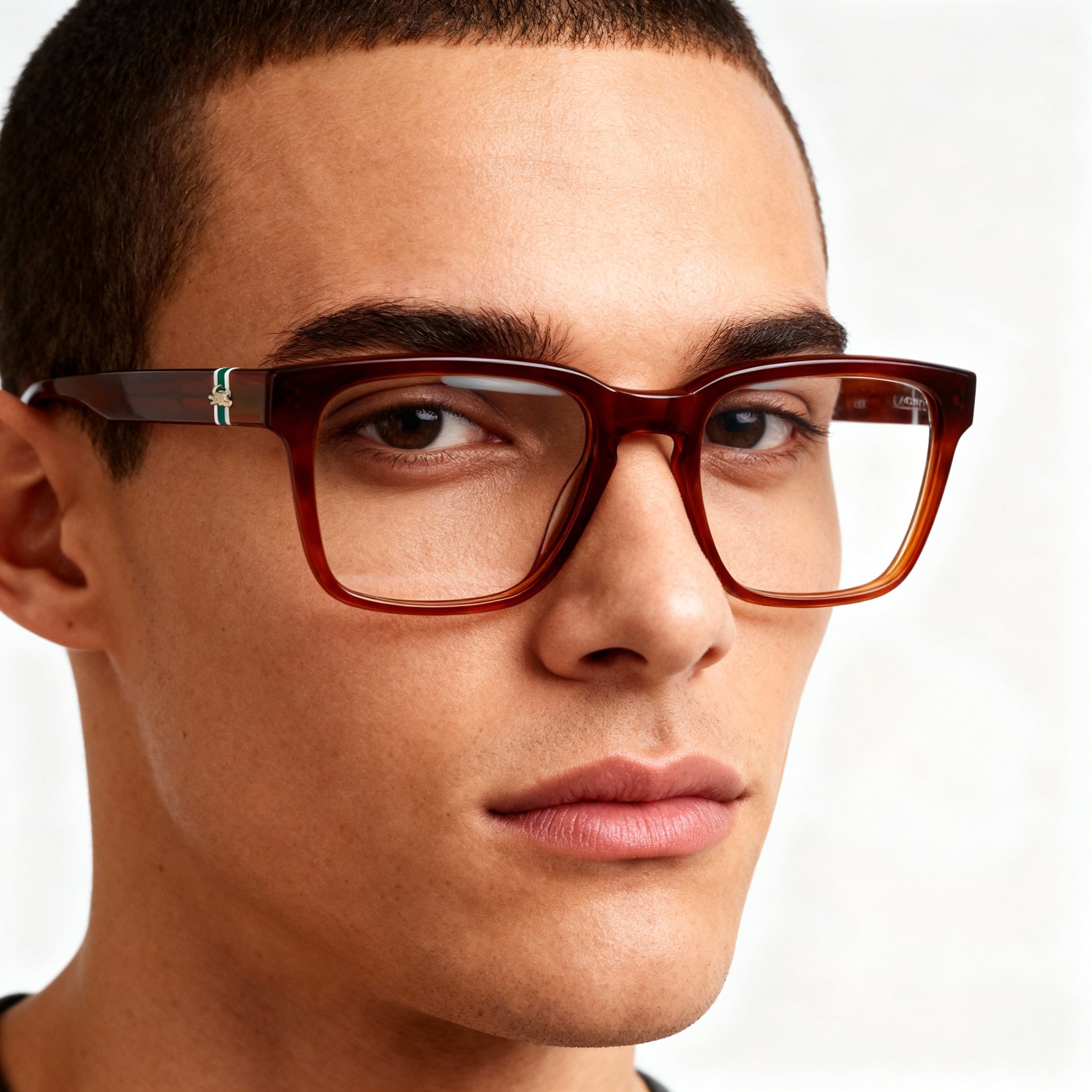 Gafas Unisex Lacoste L2932 Havana Rubia Cuadradas, Metal 53mm, Photo 4