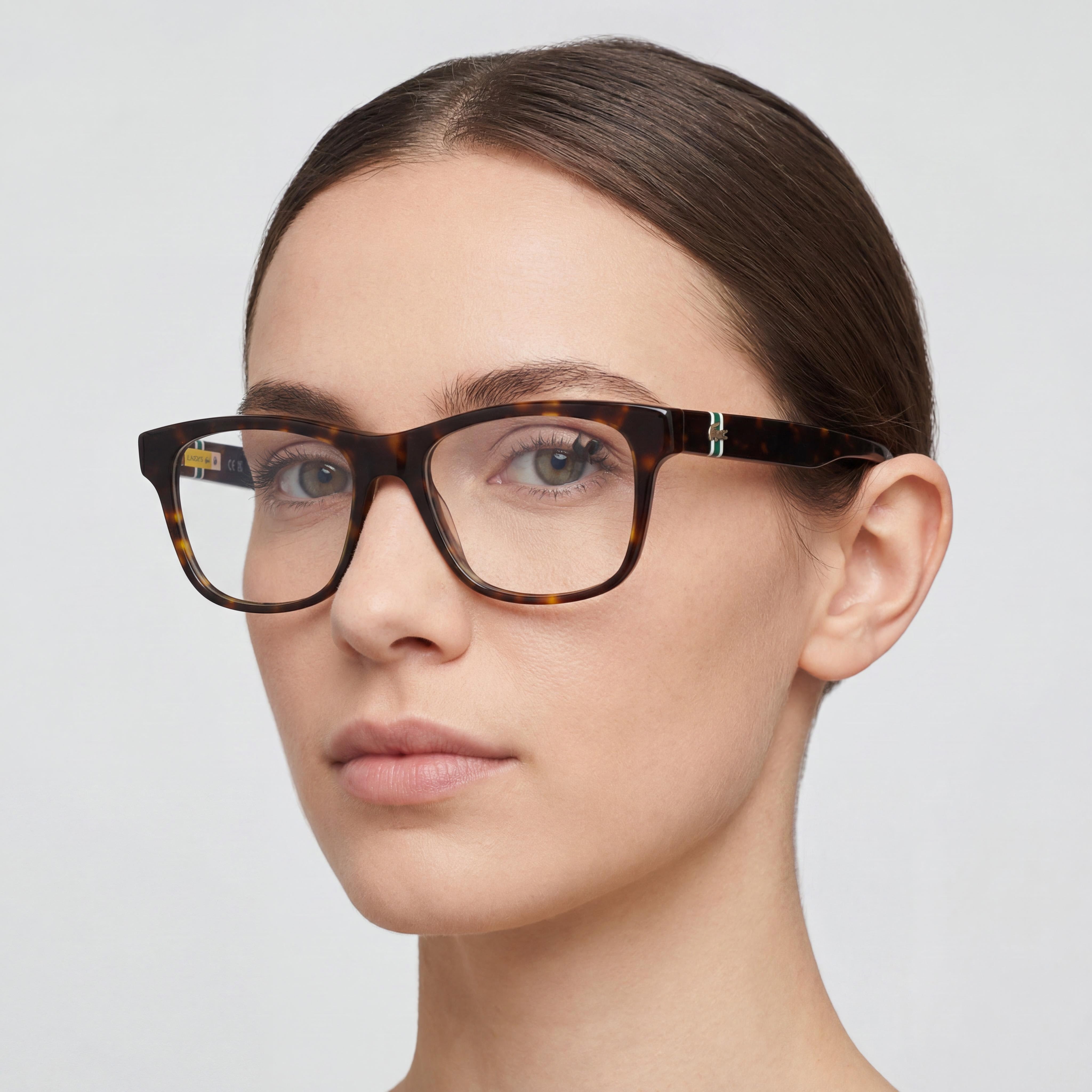 Lacoste L2933 Dark Havana Rectangle Eyeglasses for Women, Acetate 54mm, Photo 4
