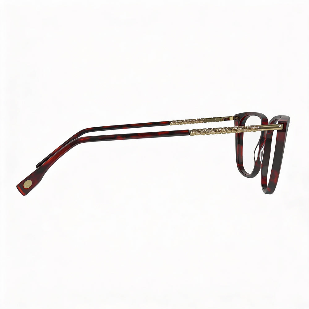 Lacoste L2939 Rectangle Eyeglasses Women — side view, Havana Acetate temples