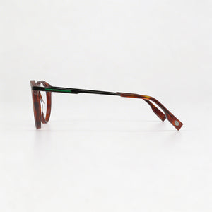 Lacoste L2941 Round Eyeglasses Women — side view, Havana Acetate temples