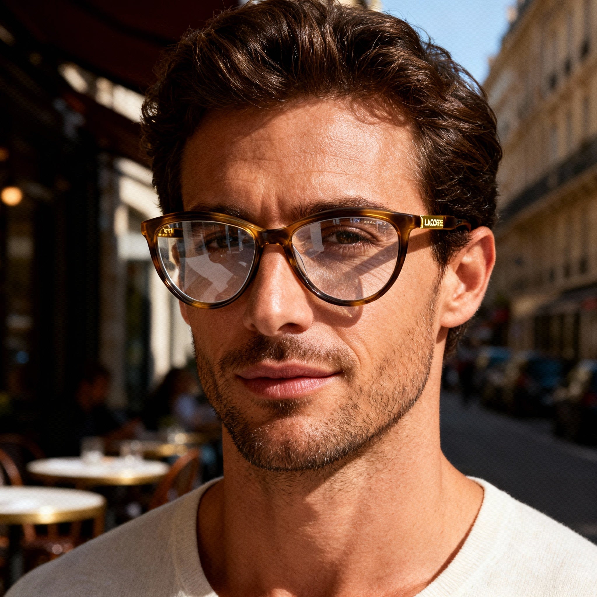 Lacoste Men's L2952 Modern Acetate Eyeglasses Havana 54mm, Clear Demo Lenses, Prescription Ready, Photo 5