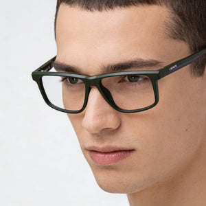 Lacoste L2959 Rectangle Eyeglasses Men — side view, Black Green temples