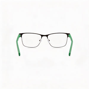 Lacoste L3111 Rectangle Eyeglasses Unisex — side view, Green Acetate temples