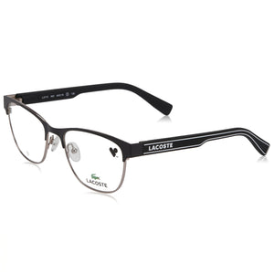 Lacoste L3112 Black Rectangle Eyeglasses for Men, Metal frame