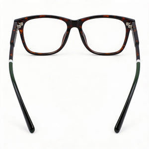 Lacoste L3635 Rectangle Eyeglasses Men — side view, Havana Plastic temples