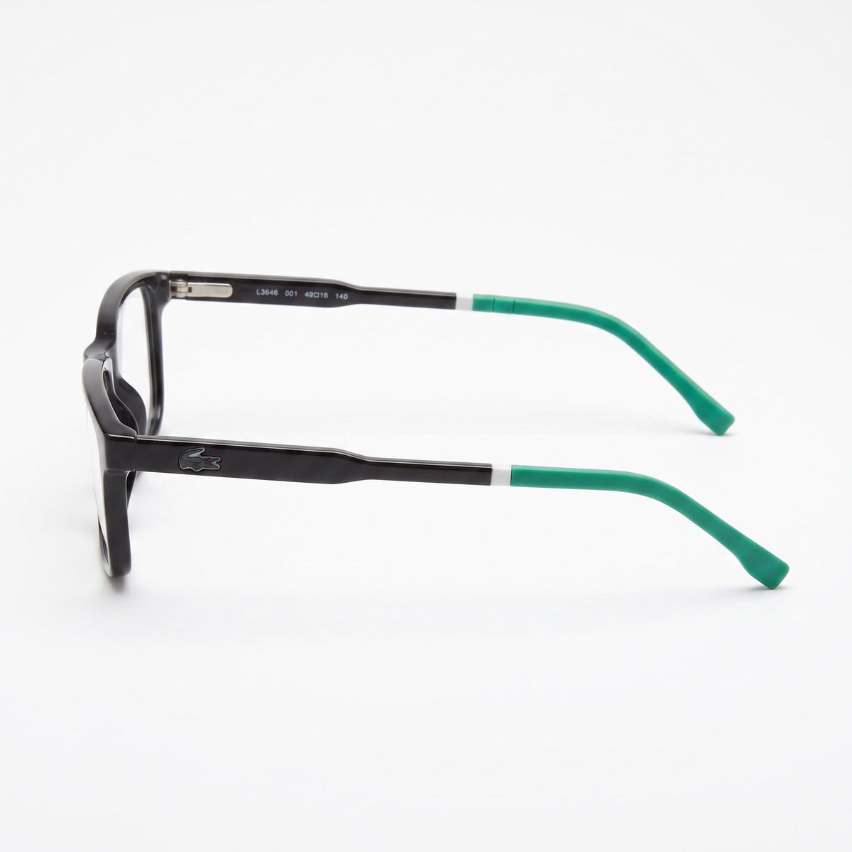 Lacoste L3646 Black Rectangle Eyeglasses for Men, iniettato 49mm, Photo 2