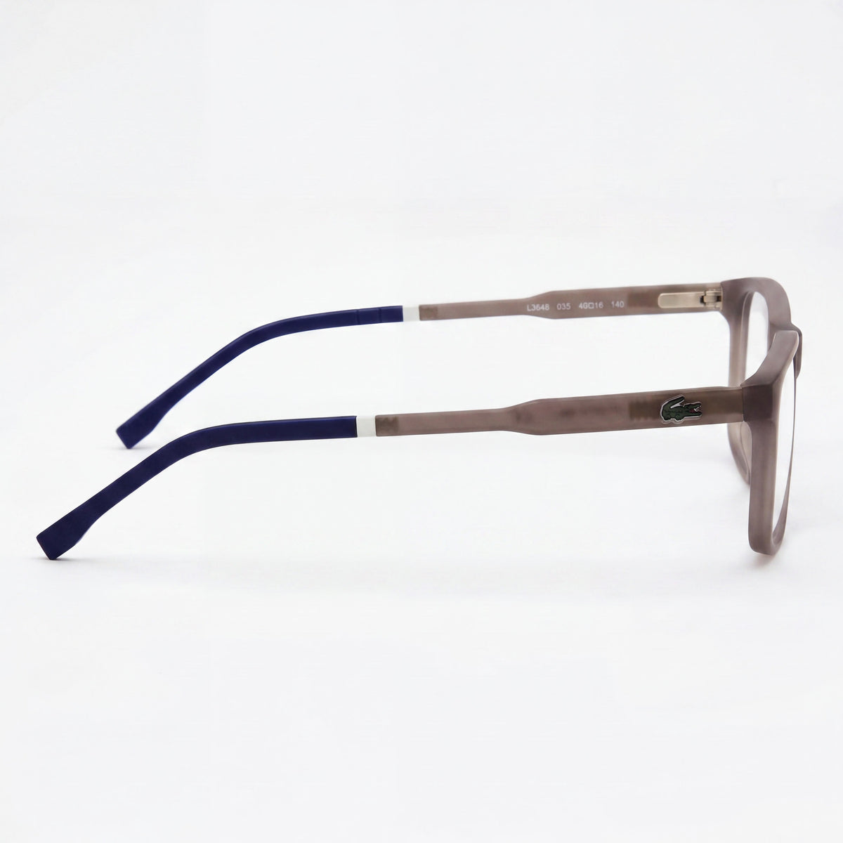 Lacoste L3646 Matte Gray Rectangle Eyeglasses Unisex, Injected 49mm, Photo 3