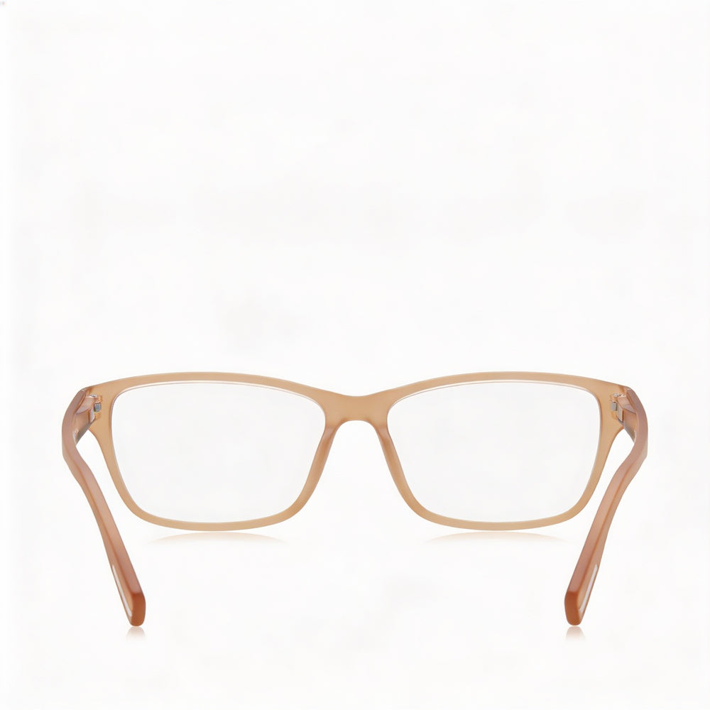 Lacoste L3650 Rectangle Eyeglasses Unisex — side view, Beige Acetate temples