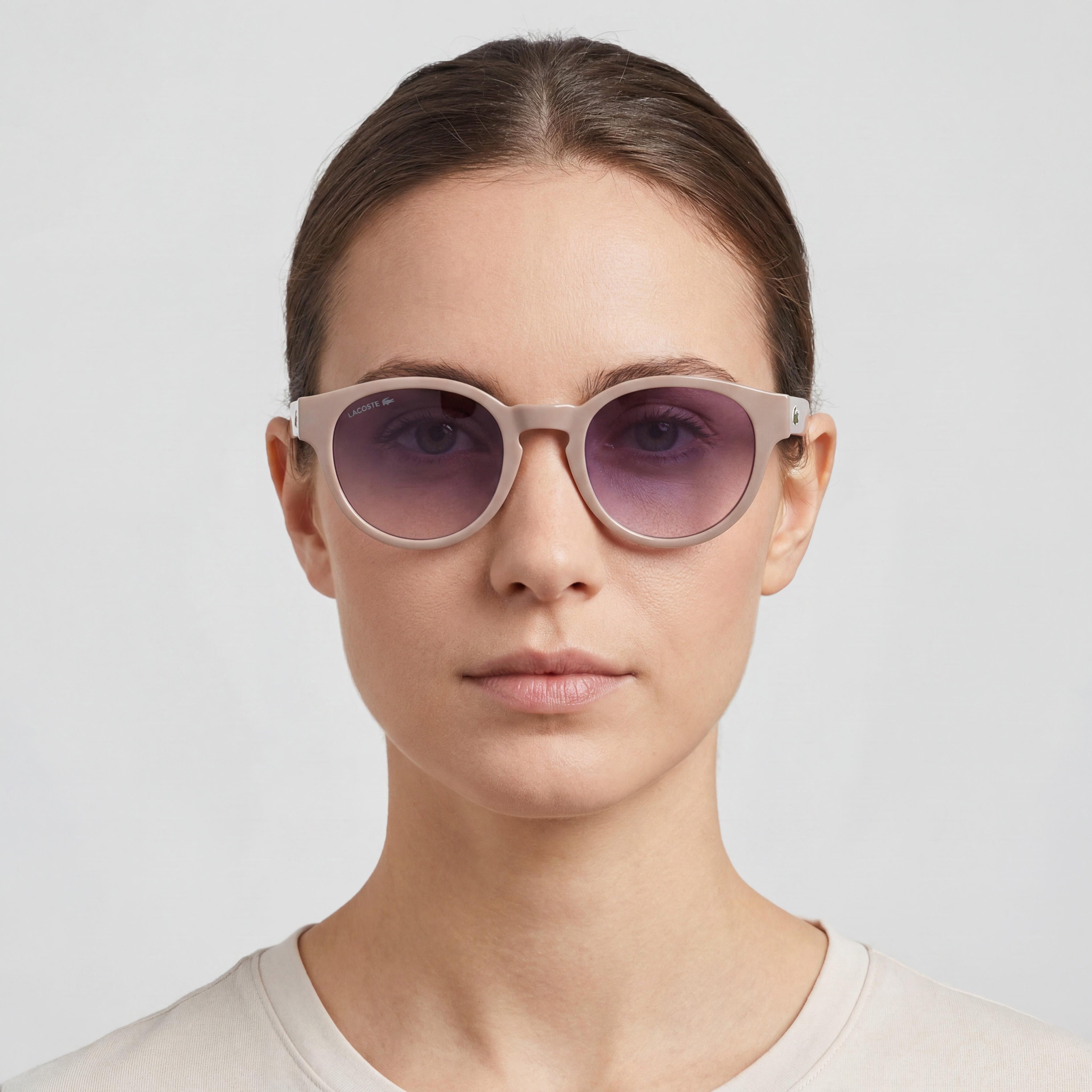 Gafas de sol redondas degradadas Lacoste L6000S grises para mujer, 51 mm, Photo 3
