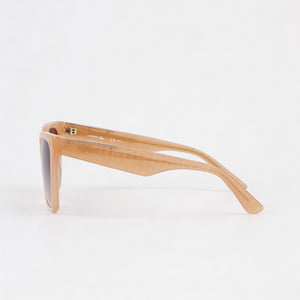Lacoste L6022s Rectangle Sunglasses Women — side view, Non-Polarized Gradient Blue Rose lens