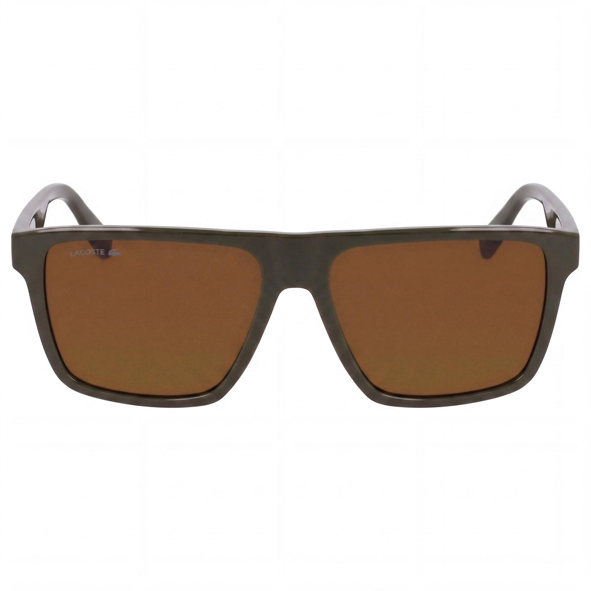 Gafas de sol unisex Lacoste L6027s con montura de plástico color caqui, protección UV marrón sólida, 57 mm, Photo 2