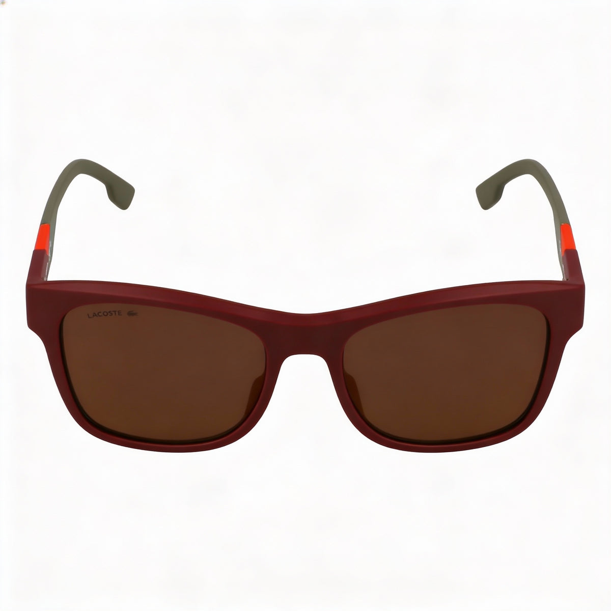 Gafas de sol cuadradas Lacoste L6043s color borgoña mate para hombre, 56 mm, Photo 2