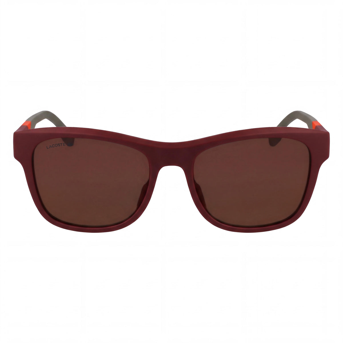Gafas de sol Lacoste L6043S para hombre, cuadradas, color burdeos mate, espejo naranja, no polarizadas, 100% protección UV, 56 mm, Photo 2