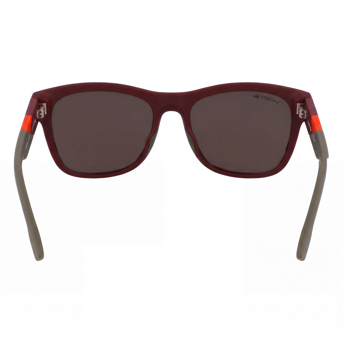 Gafas de sol Lacoste L6043S para hombre, cuadradas, color burdeos mate, espejo naranja, no polarizadas, 100% protección UV, 56 mm, Photo 4